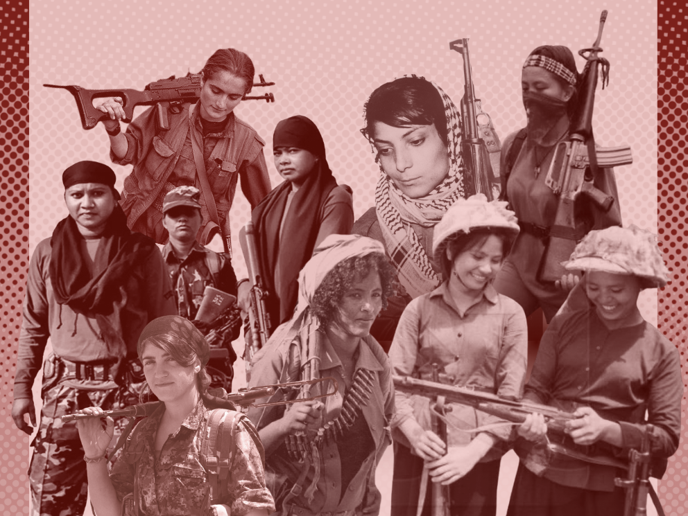 Collage of revolutionary women fighters from around the world